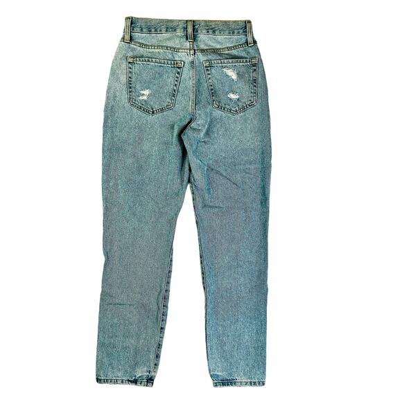 Forever 21 Distressed Mom Jeans Women's High Rise 25 Blue Light Wash Denim - Picture 3 of 5